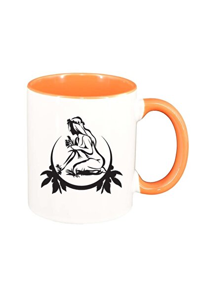 INOVATIX Cana alba personalizata, Zodie, interior portocaliu, D155, INOVATIX®...