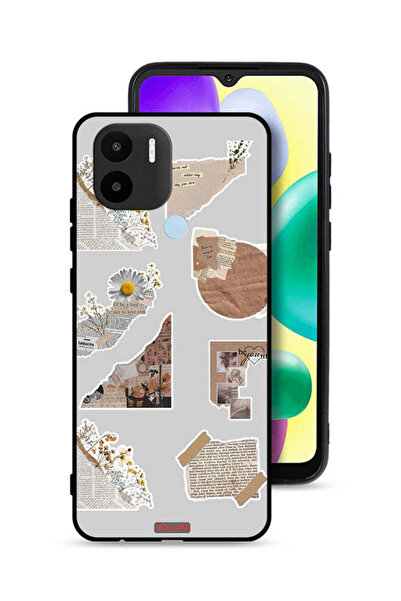 Tolwak غطاء حماية لهاتف Xiaomi Redmi A1 Plus مصنوع من قطع من الملصقات الورقية