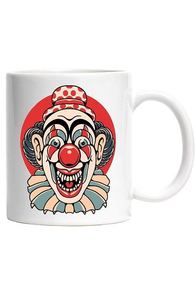 INOVATIX Personalized white mug, Clown, Vampire, Monster, Costume, Halloween, Hat, Circle, INOVATIX®. 330ml