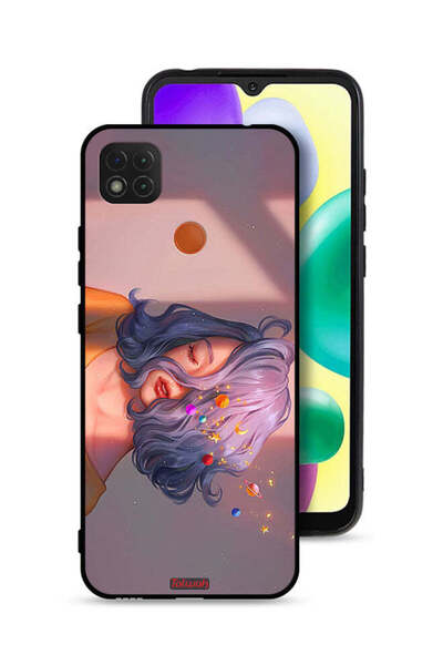 Tolwak Xiaomi Redmi 9C Protective Case Cover Girl And Space Art