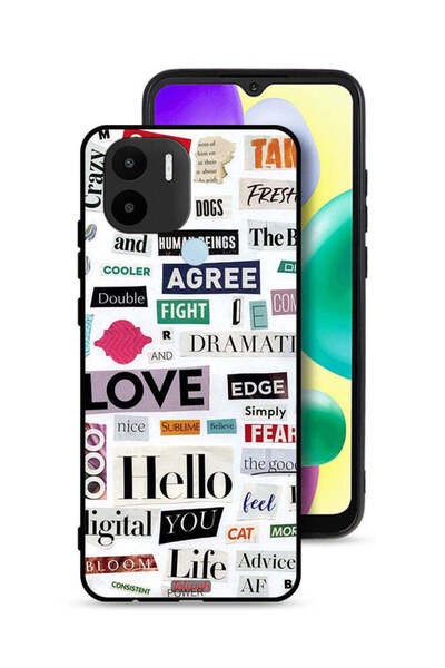 Tolwak Xiaomi Redmi A1 Plus Protective Case Cover Short Quotes Stickers