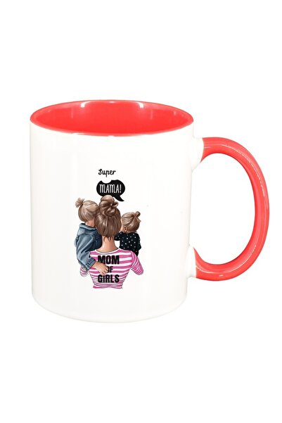 INOVATIX Cana alba personalizata, Princess, Mama Copil, Super Mama, interior rosu, D1362, INOVATIX®. 330ml