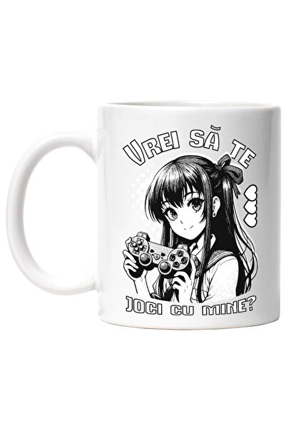 INOVATIX Εξατομικευμένη λευκή κούπα, βιντεοπαιχνίδια σε στυλ anime girl Θέλει...