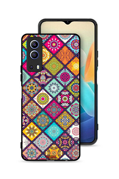 Tolwak غطاء حماية لهاتف Vivo Y72 5G بنقشة مربعات ماندالا