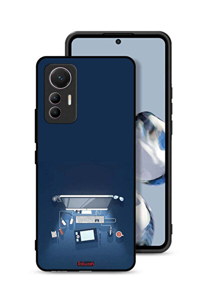 Tolwak غطاء حماية لجهاز شاومي 12 لايت بتصميم فني على مكتب الكمبيوتر