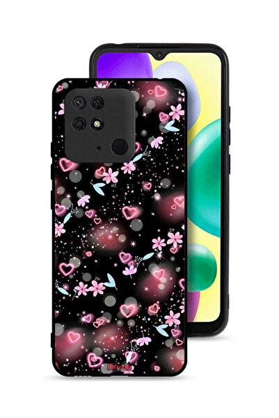 Tolwak غطاء حماية لهاتف شاومي ريدمي 10 سي بنقشة قلوب وأزهار صغيرة