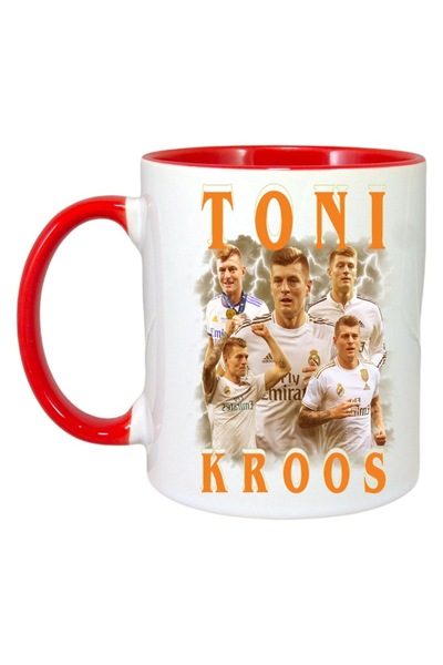 INOVATIX Cana Alba Personalizata, Toni Kroos Real Madrid, Maner Si Interior Rosu, ®. 330ml