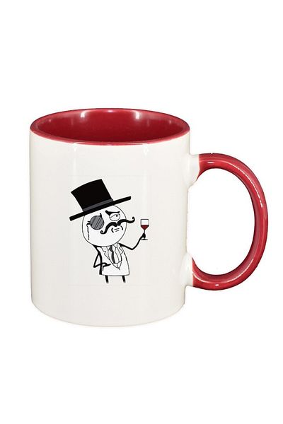 INOVATIX Personalized white mug, Meme Funny, dark red interior, D1399, INOVATIX®. 330ml