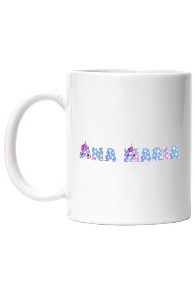 INOVATIX Cana alba personalizata, Numele Ana Maria, Unicorn, Printesa, Fairyt...