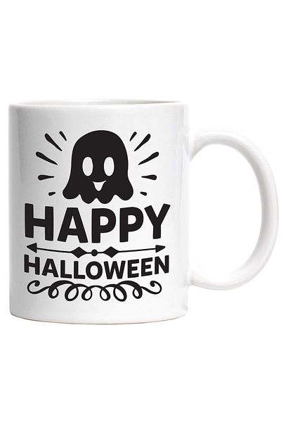 INOVATIX Personalized white mug, a ghost and a Happy Halloween - Happy Halloween, INOVATIX®. 330ml