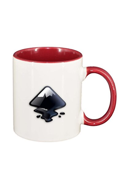 INOVATIX Cana alba personalizata, Colour, interior rosu, D318, INOVATIX®. 330ml