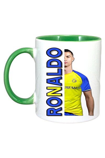 INOVATIX Cana Alba Personalizata, Ronaldo Nume, Maner Si Interior Verde, ®. 3...