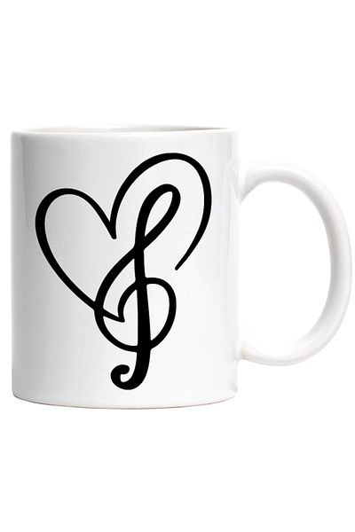 INOVATIX Personalized white mug, for those who love music, INOVATIX®. 330ml
