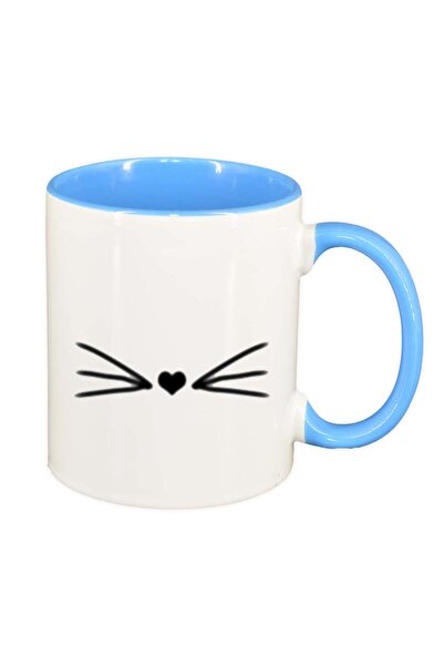 INOVATIX Cana alba personalizata, Inima, interior albastru, D272, INOVATIX®. ...