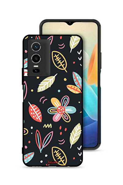 Tolwak غطاء حماية لهاتف Vivo Y76 5G بطبعة زهور وأوراق فنية تجريدية