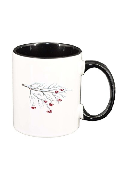 INOVATIX Персонализирана бяла чаша, Зима, черен интериор, D212, INOVATIX®. 33...