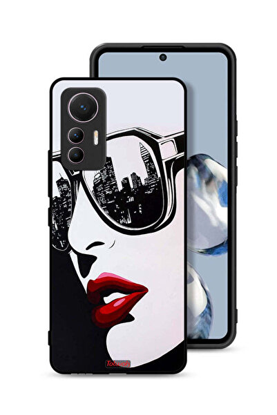 Tolwak غطاء حماية لهاتف شاومي 12 لايت بتصميم وجه فتاة وفن تجريدي