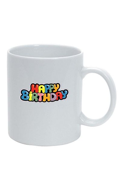 INOVATIX Cana alba personalizata, Happy Birthday, alb, D388, INOVATIX®. 330ml