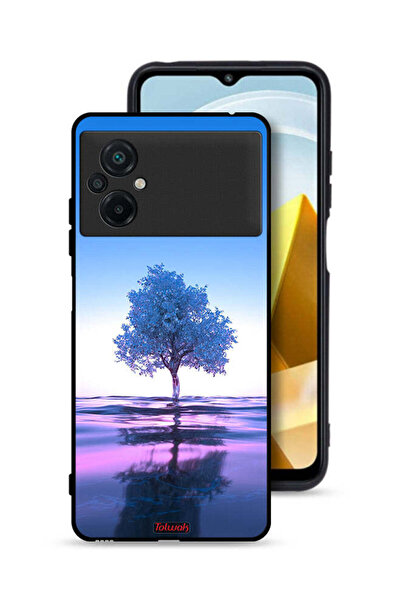Tolwak غطاء حماية لهاتف Xiaomi Poco M5 4G بتصميم شجرة نيون وانعكاس مائي فني رقمي