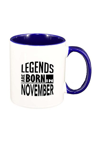 INOVATIX Personalized white mug, Legend, dark blue interior, D82, INOVATIX®. 330ml