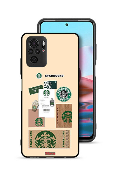 Tolwak Xiaomi Redmi Note 10 4G Protective Case Cover Coffee Sticker