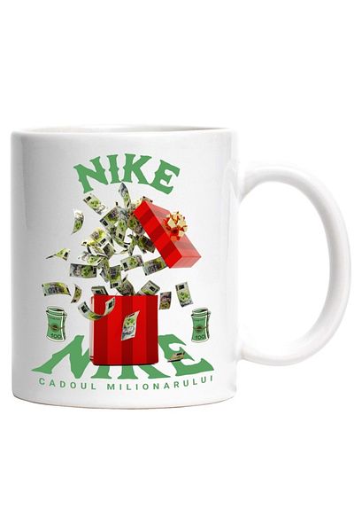 INOVATIX Personalized white mug, _Nike_ - Millionaire's Gift, INOVATIX®. 330ml