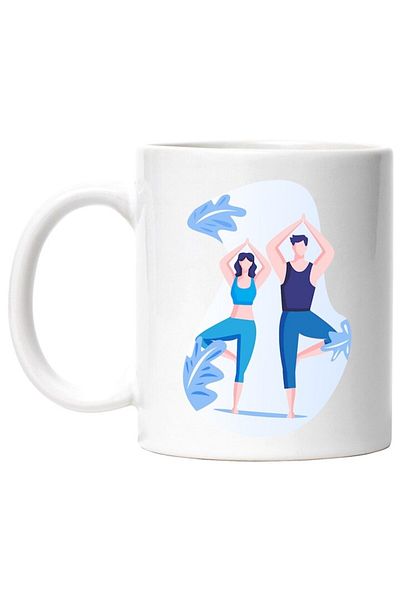 INOVATIX Personalized white mug, Yoga, Leaves, Sport, Equipment, INOVATIX®. 330ml