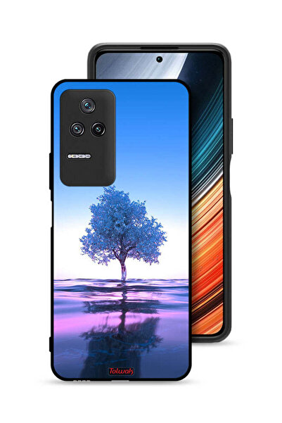 Tolwak غطاء حماية لهاتف شاومي ريدمي K50 بتصميم شجرة نيون وانعكاس مائي فني رقمي