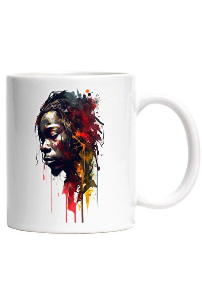 INOVATIX Cana alba personalizata, Portret, Barbat, Efect Watercolor, Profil, ...