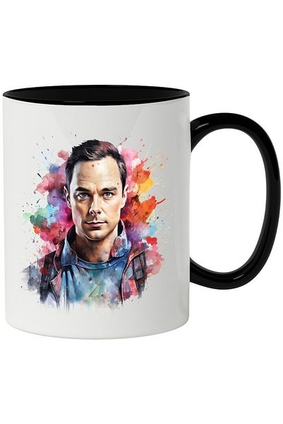 INOVATIX Personalized white mug, Sheldon Cooper, Big Bang Theory, Comedy, with Black Handle, INOVATIX®. 330ml