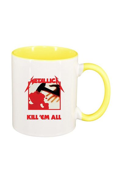 INOVATIX Cana alba personalizata, Metallica, interior galben, D1445, INOVATIX®. 330ml