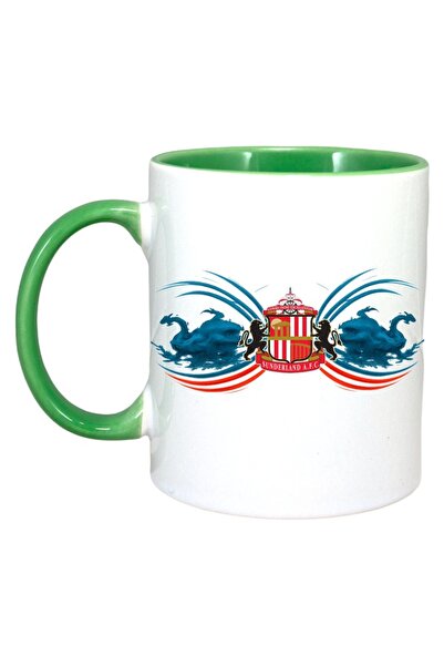 INOVATIX Cana Alba Personalizata, Sunderland Afc Anglia, Maner Si Interior Verde, ®. 330ml