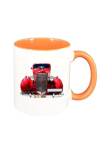 INOVATIX Personalized white mug, Old School Car, orange interior, D1007, INOVATIX®. 330ml