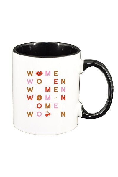 INOVATIX Personalized white mug, woman, black interior, D1466, INOVATIX®. 330ml