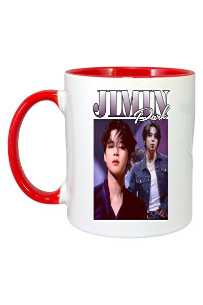 INOVATIX Cana Alba Personalizata, Formatia/trupa Jimin, Maner Si Interior Rosu, ®. 330ml