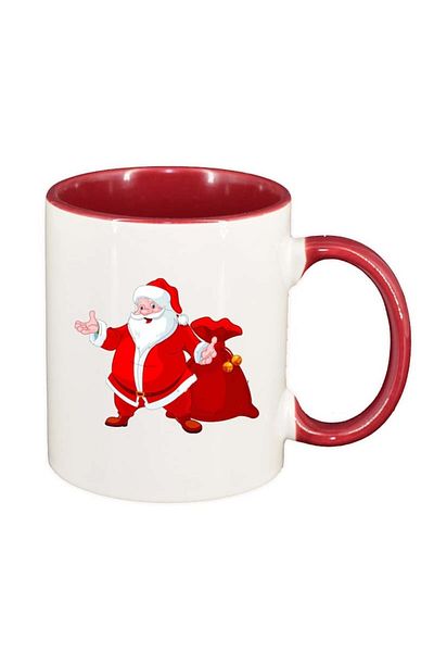 INOVATIX Personalized white mug, Santa Claus, red interior, D162, INOVATIX®. 330ml
