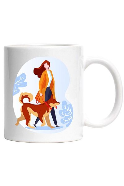 INOVATIX Personalized white mug, Dog, Walk, Coat, Park, INOVATIX®. 330ml