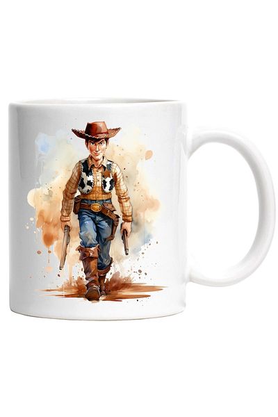 INOVATIX Personalized white mug, Toy Story, Woody, Serif, Guns, Sand, Rain, Hat, INOVATIX®. 330ml