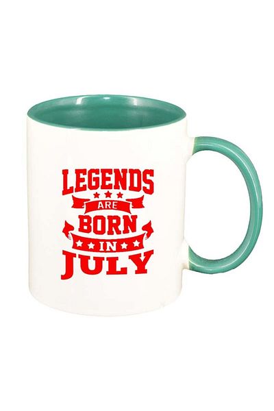 INOVATIX Personalized white mug, Legend, green interior, D77, INOVATIX®. 330ml