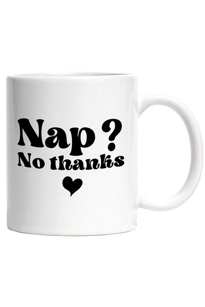 INOVATIX Personalized white mug, heart and ul Nap? No, thanks - no nap, INOVATIX®. 330ml