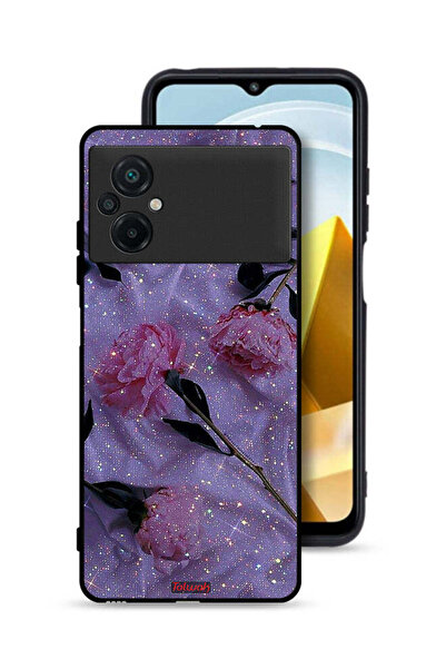 Tolwak غطاء حماية لهاتف Xiaomi Poco M5 4G بنقشة ورود لامعة
