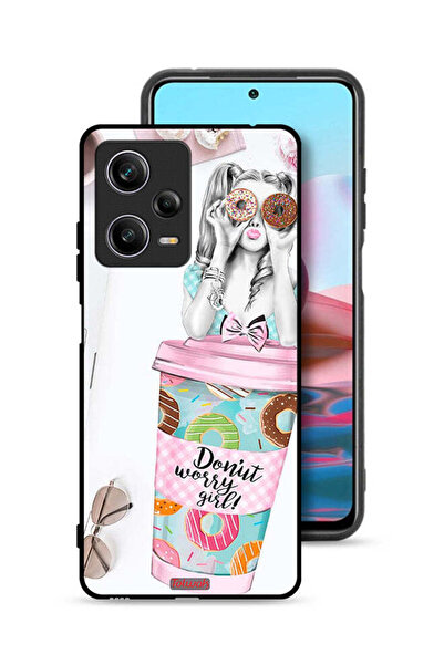 Tolwak Xiaomi Redmi Note 12 Pro Protective Case Cover Donut Worry Girl