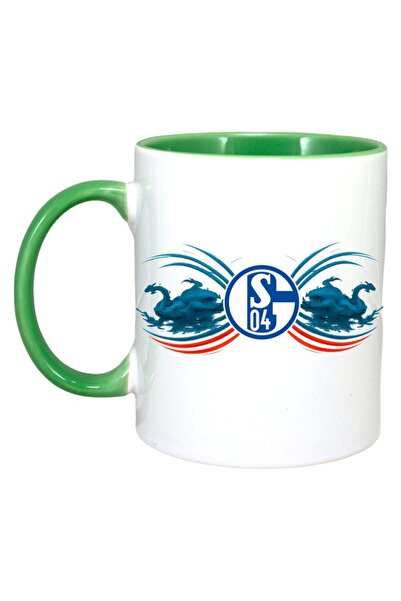 INOVATIX Cana Alba Personalizata, Fc Schalke 04 Germania, Maner Si Interior Verde, ®. 330ml