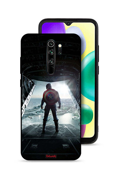 Tolwak غطاء حماية لهاتف شاومي ريدمي نوت 8 برو، بتصميم صورة كابتن أمريكا