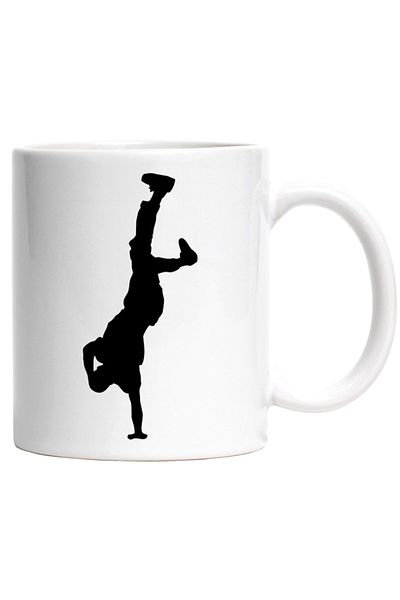 INOVATIX Personalized white mug, a dancer standing in one hand, INOVATIX®. 330ml