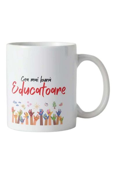 INOVATIX Personalized white mug, best teacher message, white, INOVATIX®. 330ml