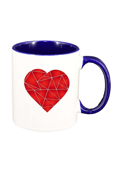 INOVATIX Cana alba personalizata, Love, interior albastru inchis, D383, INOVATIX®. 330ml