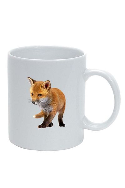 INOVATIX Personalized white mug, Fox, white, D207, INOVATIX®. 330ml