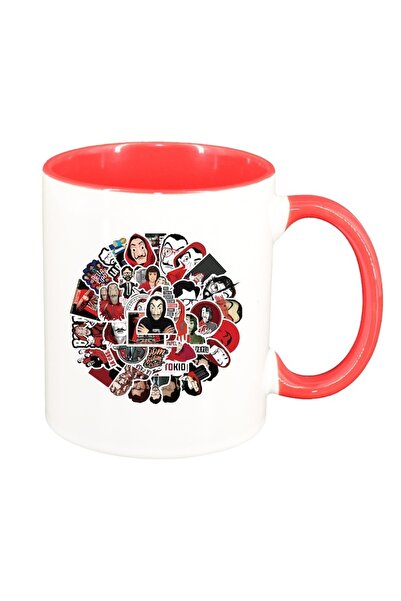 INOVATIX Cana alba personalizata, La Casa De Papel, interior rosu, D1493, INO...