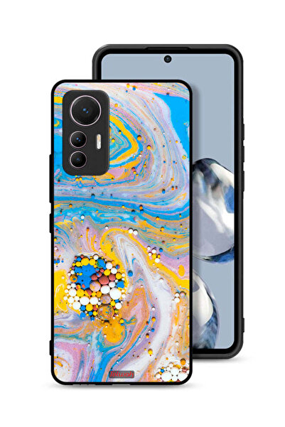 Tolwak غطاء حماية لهاتف شاومي 12 لايت بنقشة الأحجار الكريمة الملونة التجريدية